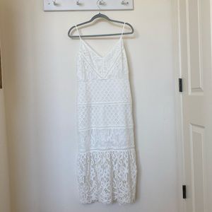 NWT Lovers + Friends Tilly Lace Midi Dress - White - Size: Medium